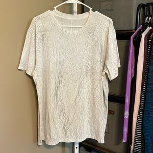 Lululemon All Yours Short Sleeve Tee Vitasea ~Sz 10 P2P 23 Thread Dye White 1089